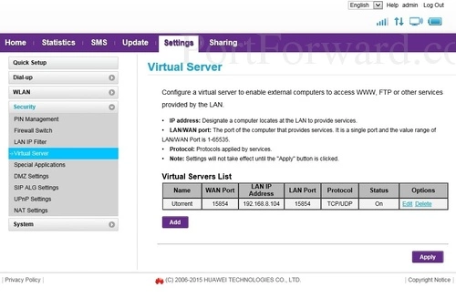 Huawei E5577s Virtual Server