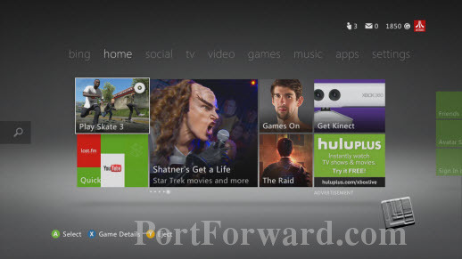 Xbox 360 Home Screen