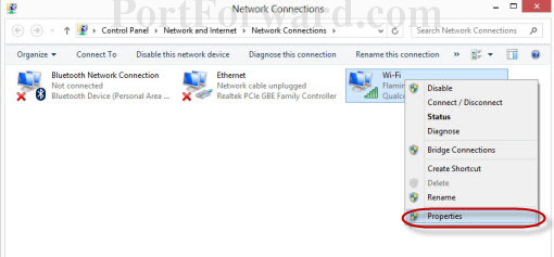 windows 8 control panel select network adapter